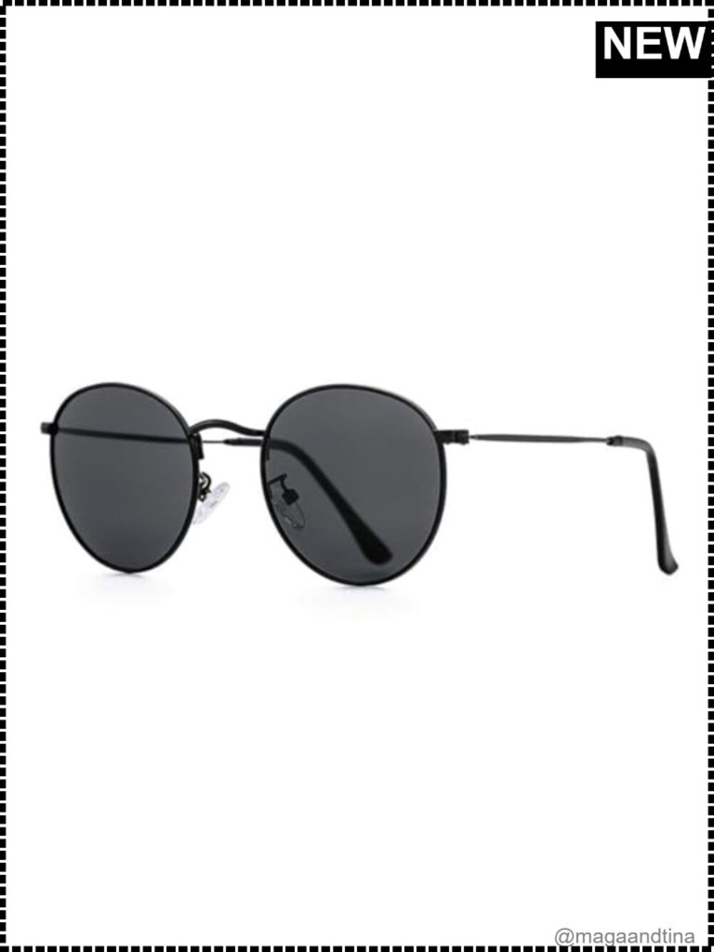 Polarized Round Sunglasses Metal Frame UV400 Anti-Glare Outdoor Shades